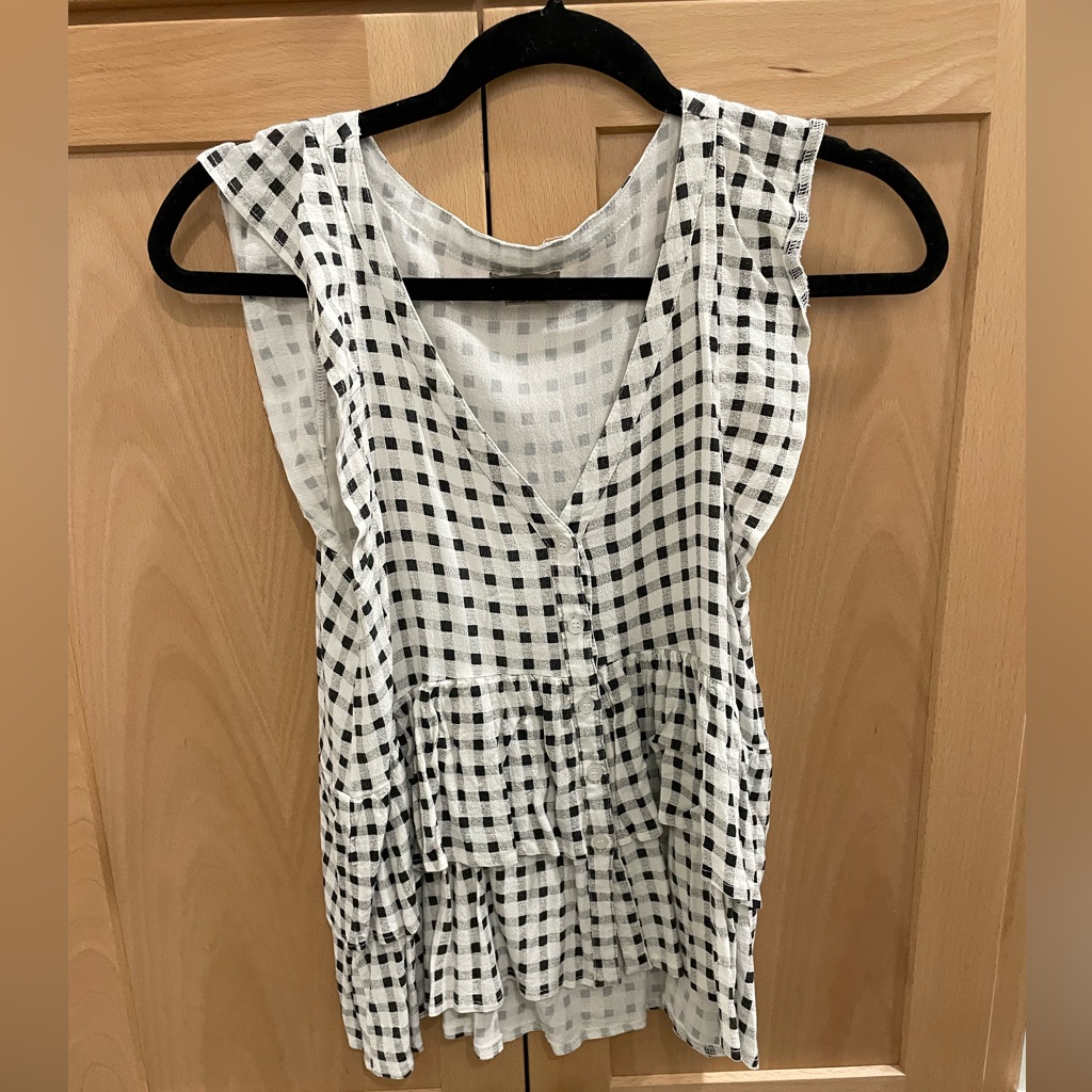 Gingham Ruffle Top